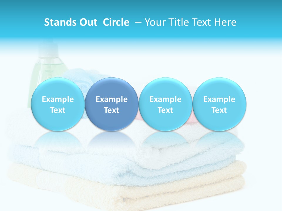 Bath Time - Bottle Of Soap, Sponge And Towels PowerPoint Template
