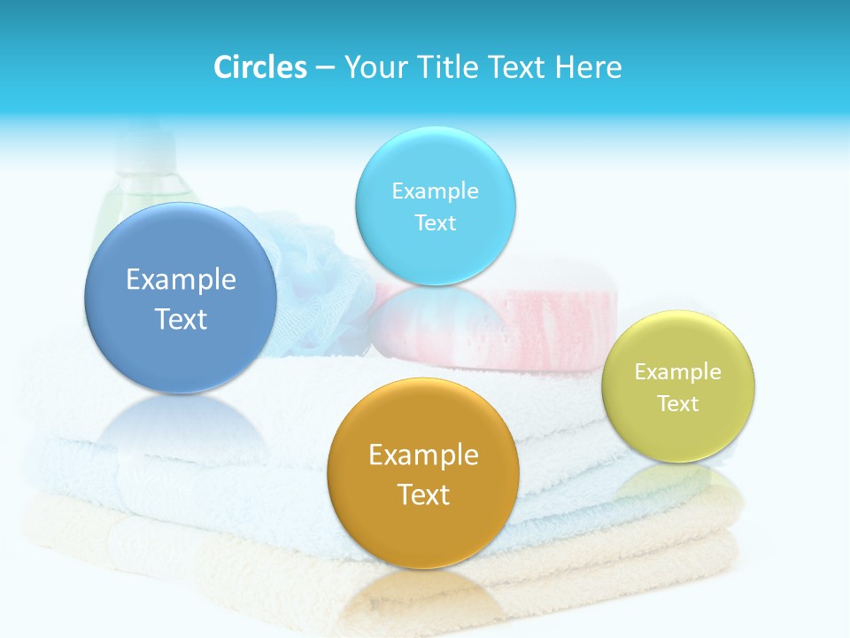 Bath Time - Bottle Of Soap, Sponge And Towels PowerPoint Template