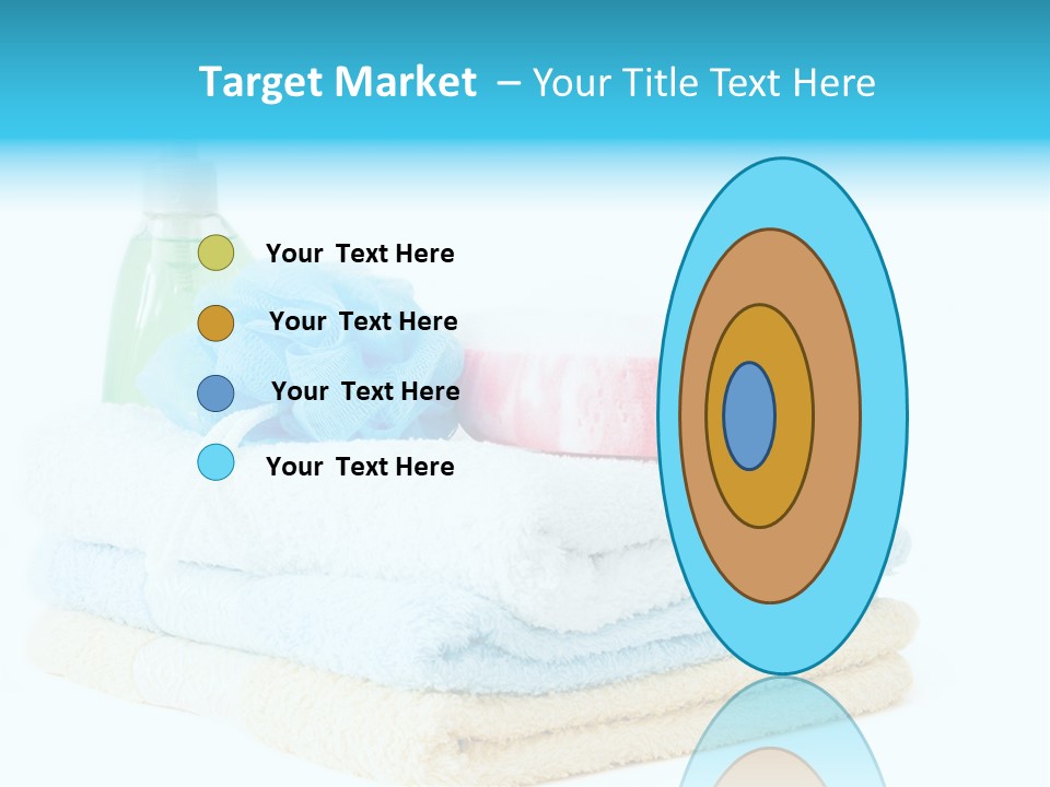 Bath Time - Bottle Of Soap, Sponge And Towels PowerPoint Template