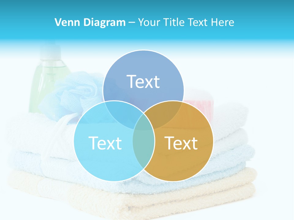 Bath Time - Bottle Of Soap, Sponge And Towels PowerPoint Template
