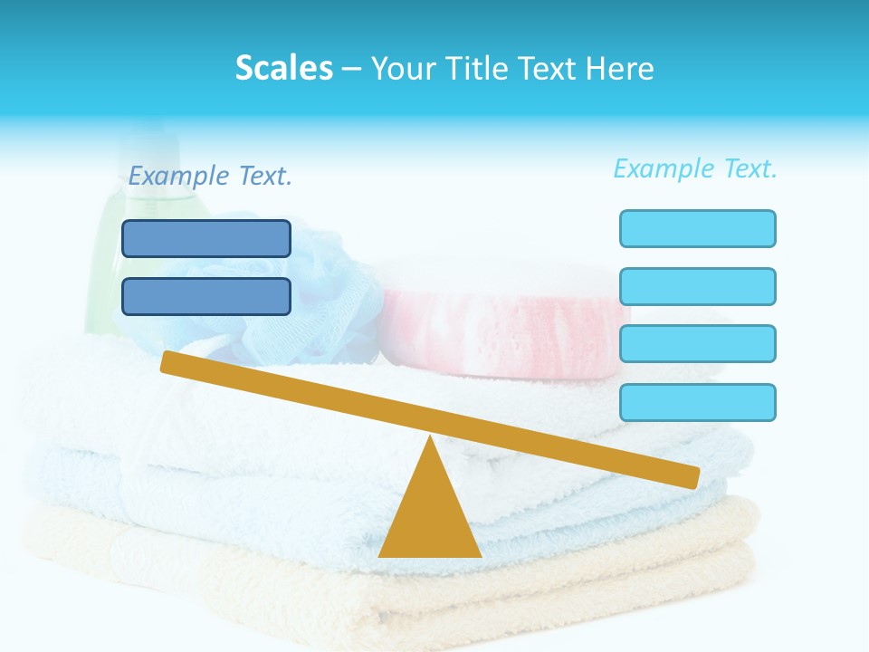 Bath Time - Bottle Of Soap, Sponge And Towels PowerPoint Template