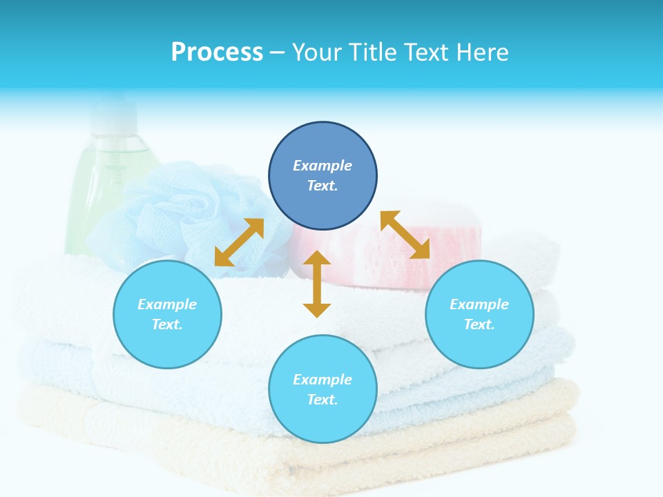 Bath Time - Bottle Of Soap, Sponge And Towels PowerPoint Template