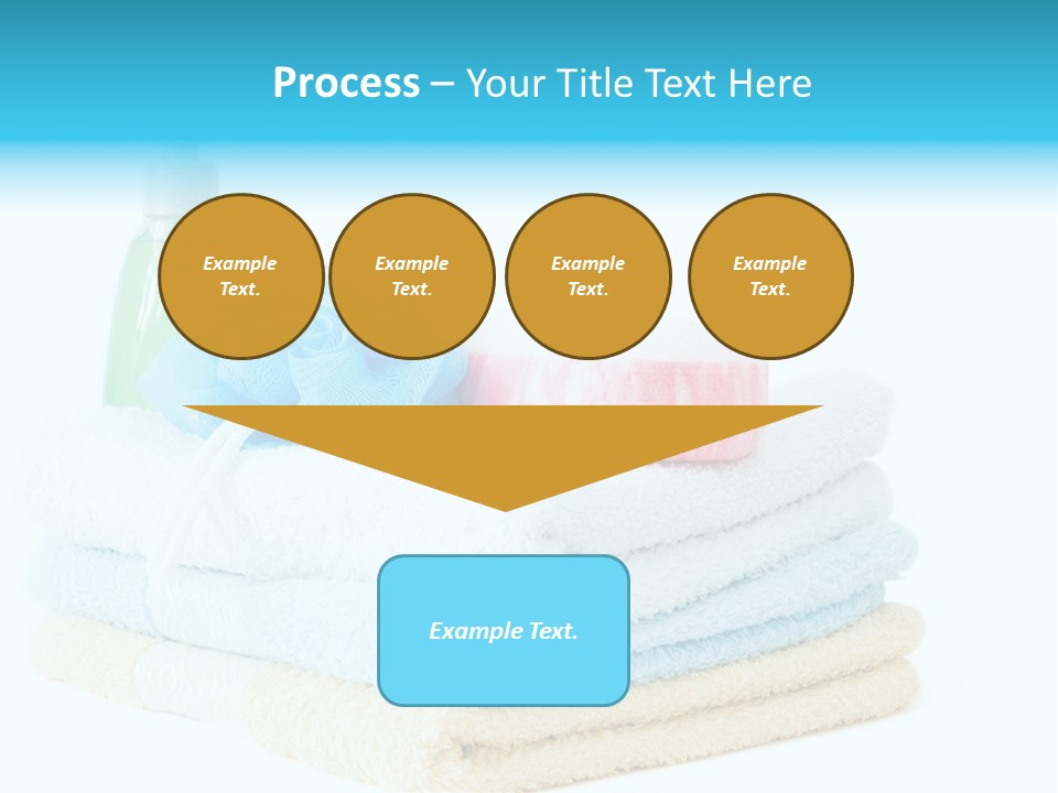 Bath Time - Bottle Of Soap, Sponge And Towels PowerPoint Template