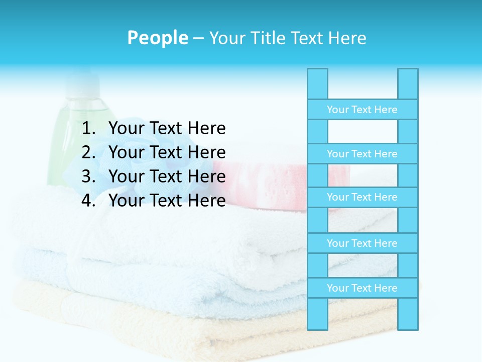 Bath Time - Bottle Of Soap, Sponge And Towels PowerPoint Template