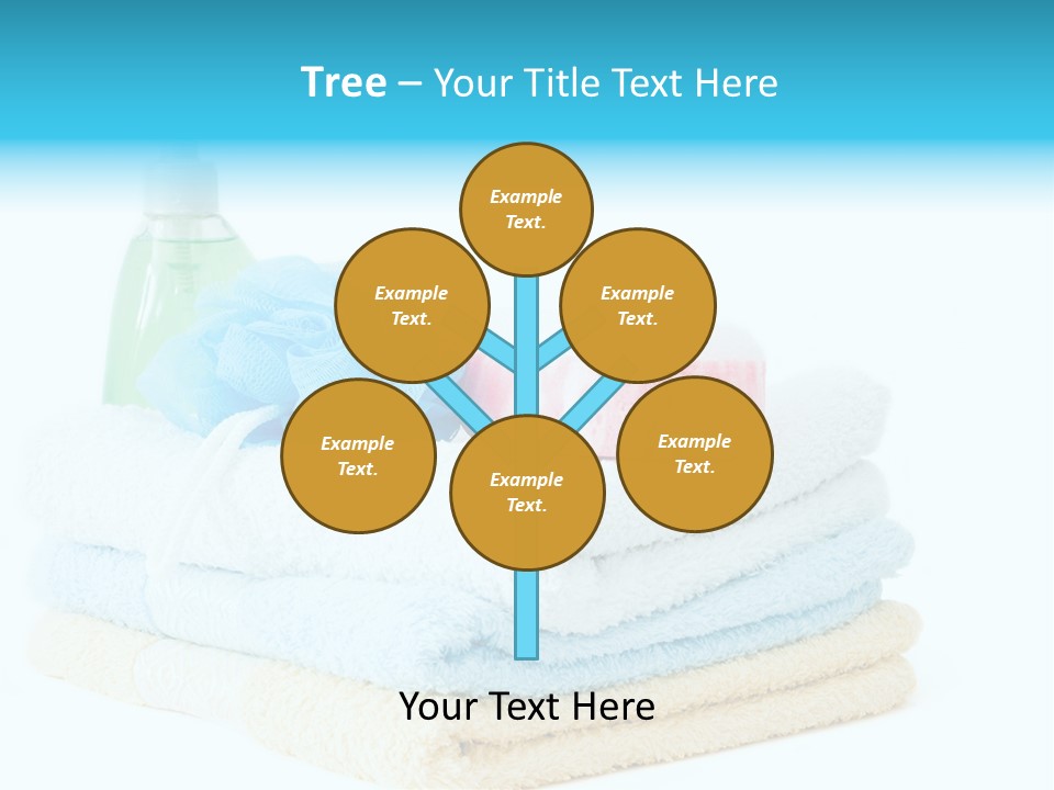 Bath Time - Bottle Of Soap, Sponge And Towels PowerPoint Template