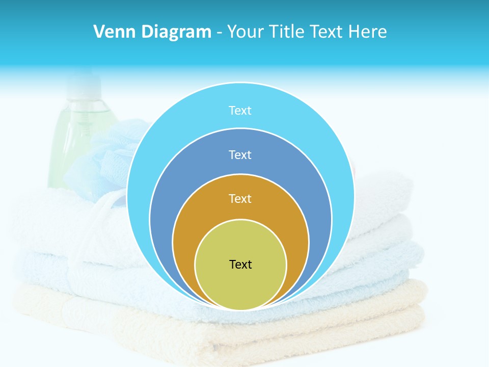 Bath Time - Bottle Of Soap, Sponge And Towels PowerPoint Template