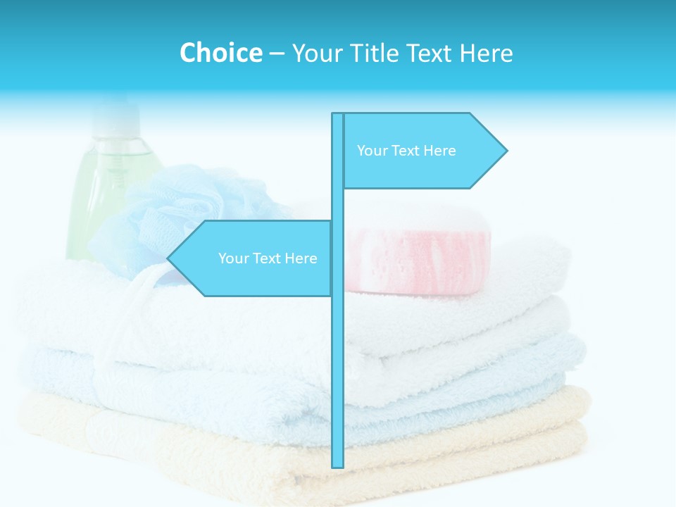 Bath Time - Bottle Of Soap, Sponge And Towels PowerPoint Template