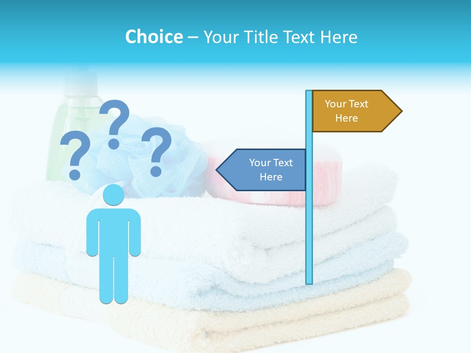 Bath Time - Bottle Of Soap, Sponge And Towels PowerPoint Template