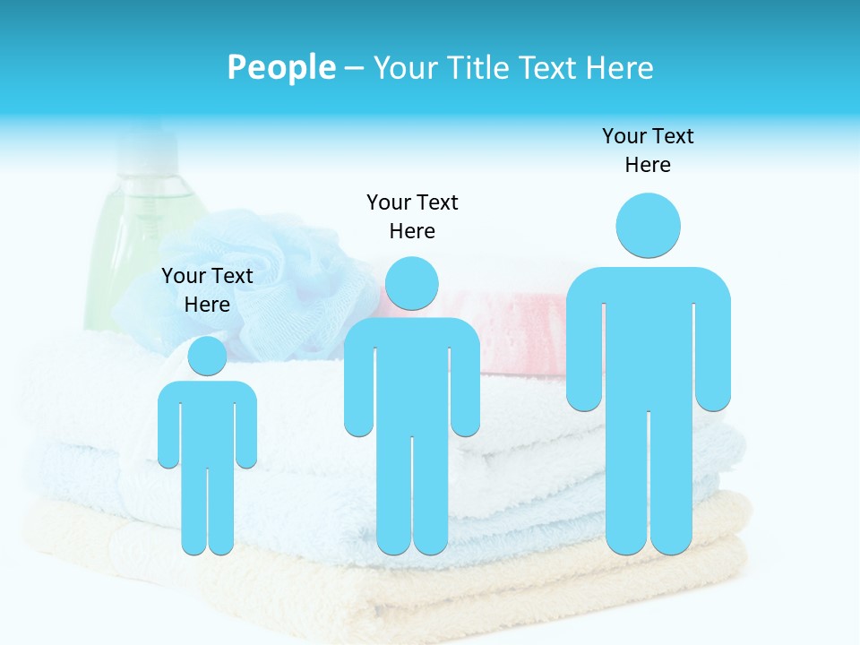 Bath Time - Bottle Of Soap, Sponge And Towels PowerPoint Template