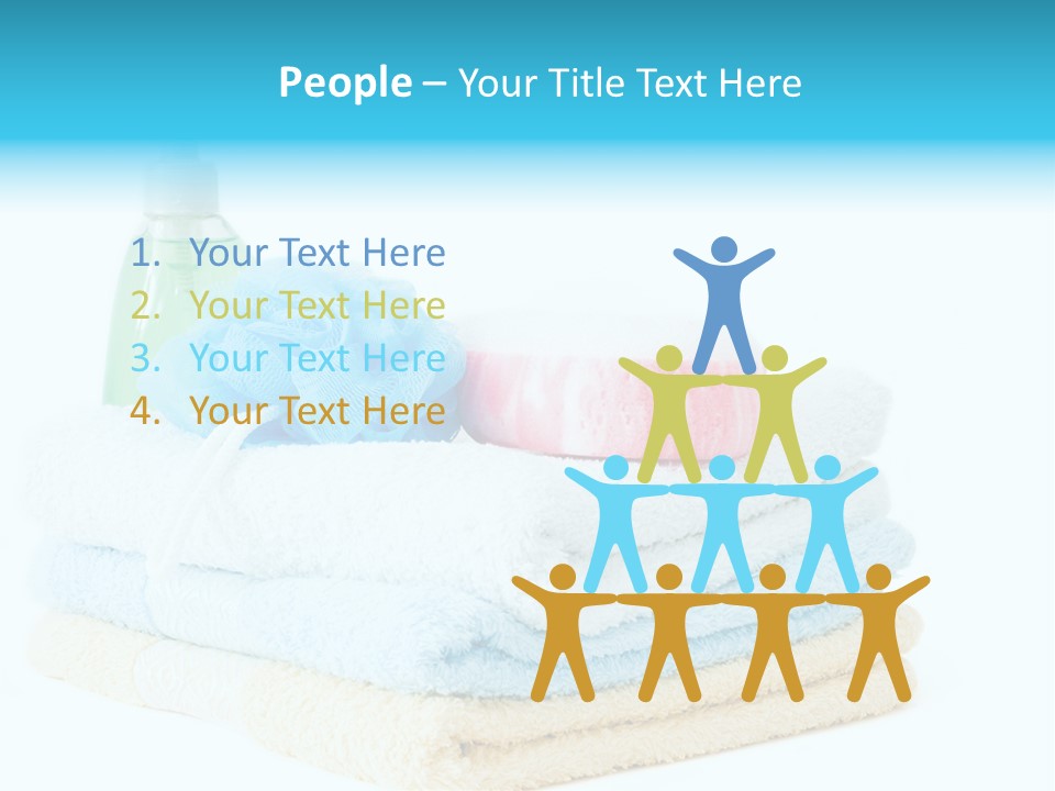 Bath Time - Bottle Of Soap, Sponge And Towels PowerPoint Template