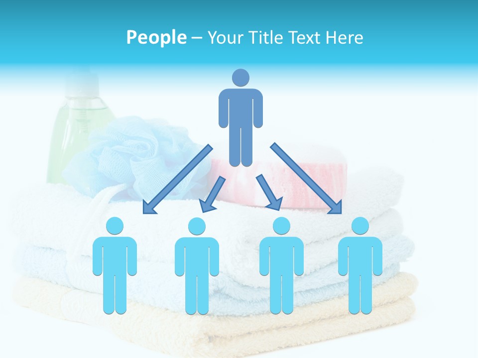 Bath Time - Bottle Of Soap, Sponge And Towels PowerPoint Template