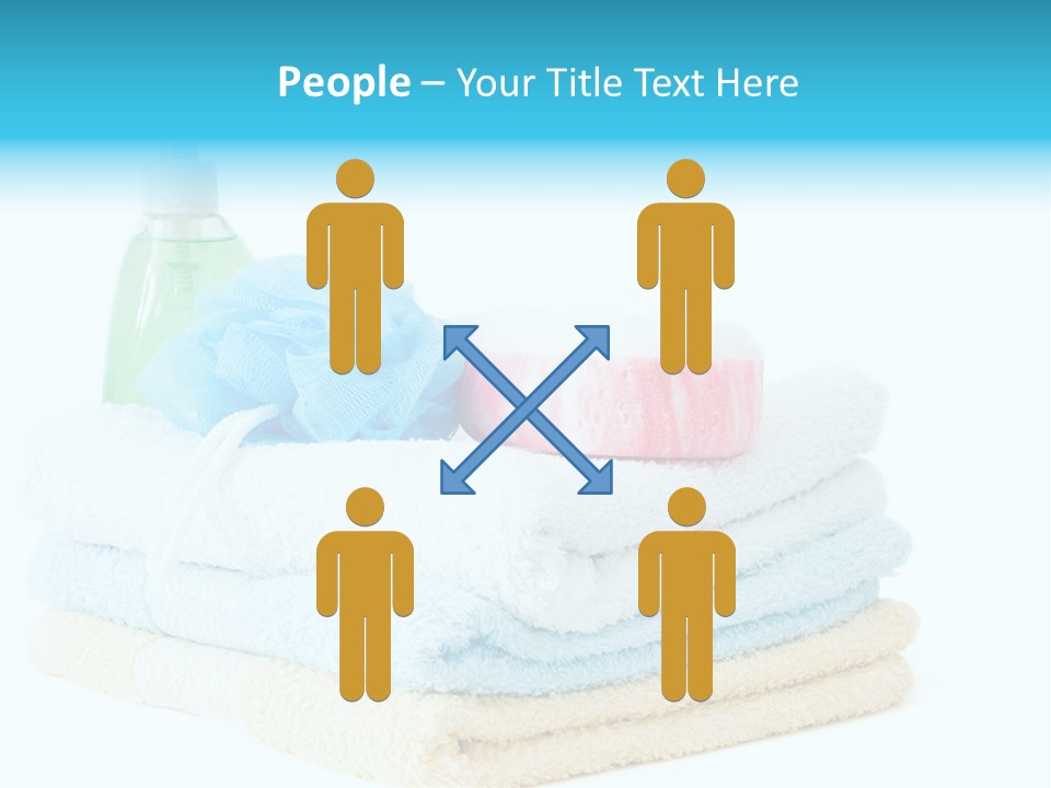 Bath Time - Bottle Of Soap, Sponge And Towels PowerPoint Template