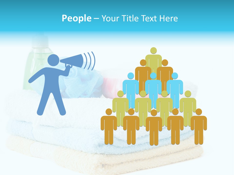 Bath Time - Bottle Of Soap, Sponge And Towels PowerPoint Template