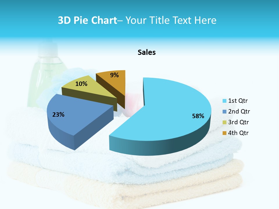 Bath Time - Bottle Of Soap, Sponge And Towels PowerPoint Template