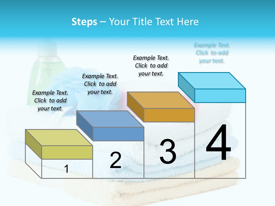 Bath Time - Bottle Of Soap, Sponge And Towels PowerPoint Template