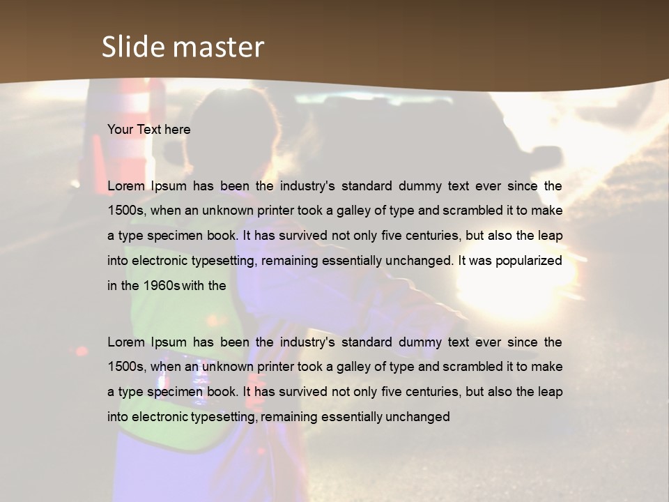 A Traffic Officer Directing Traffic On A Busy Road PowerPoint Template