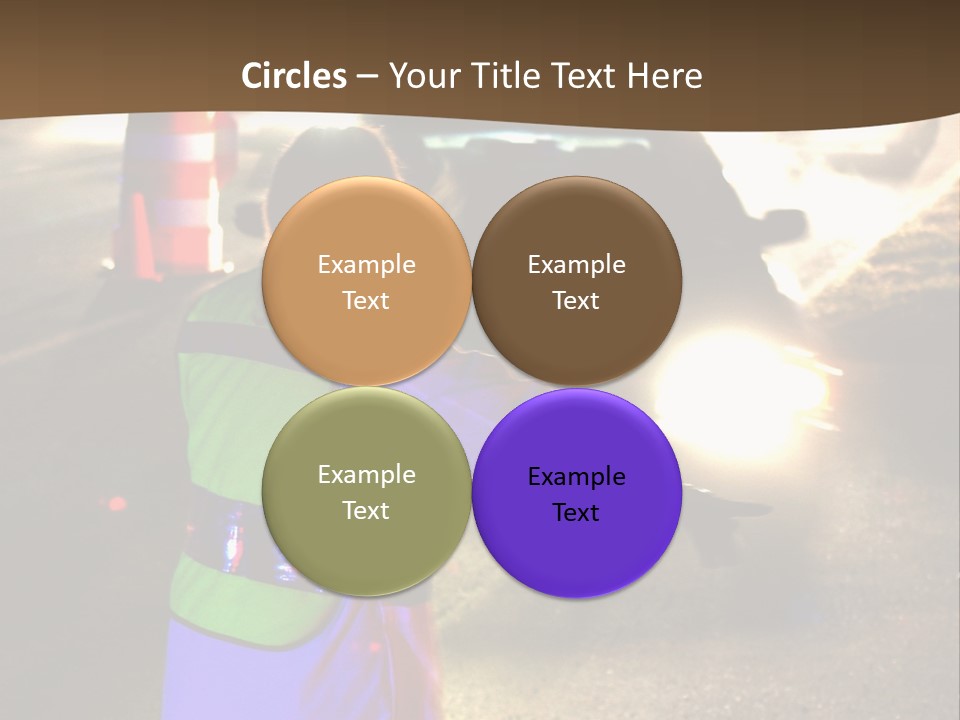 A Traffic Officer Directing Traffic On A Busy Road PowerPoint Template