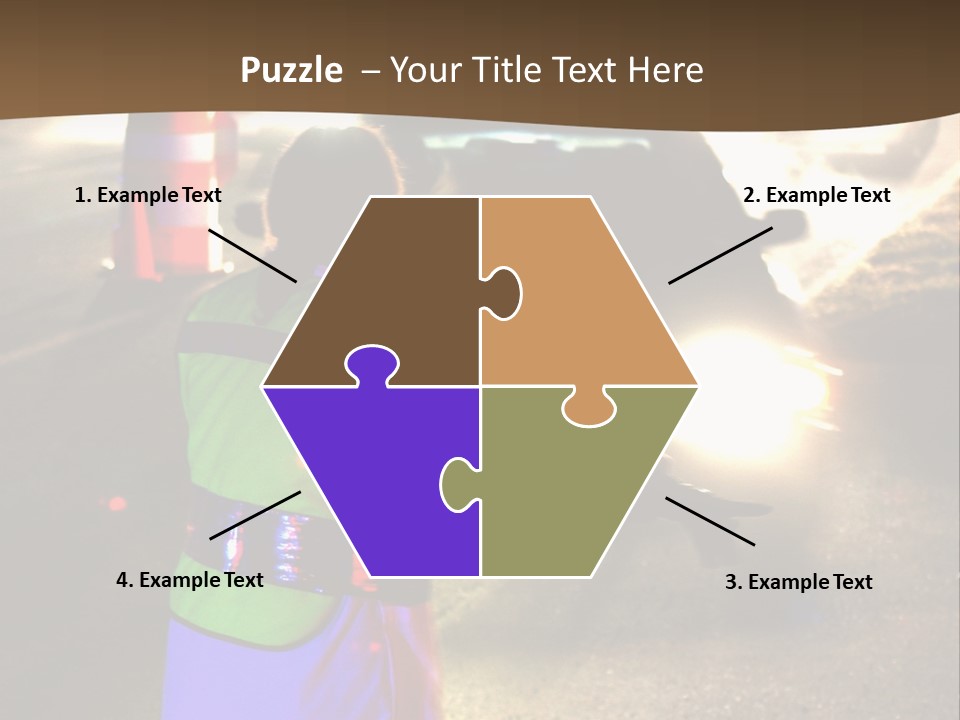 A Traffic Officer Directing Traffic On A Busy Road PowerPoint Template