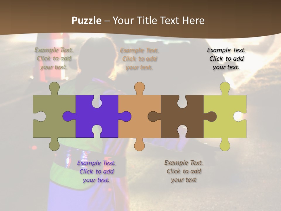 A Traffic Officer Directing Traffic On A Busy Road PowerPoint Template