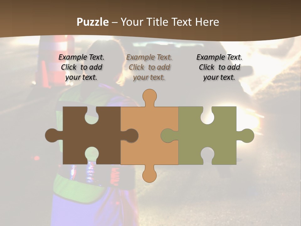 A Traffic Officer Directing Traffic On A Busy Road PowerPoint Template