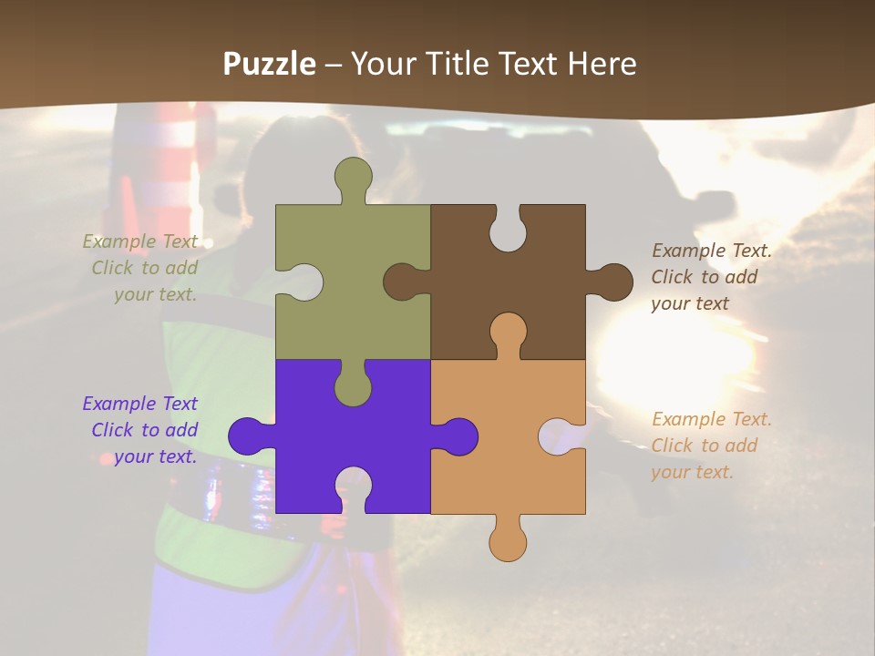 A Traffic Officer Directing Traffic On A Busy Road PowerPoint Template