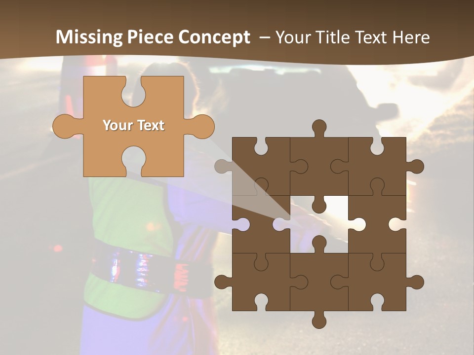 A Traffic Officer Directing Traffic On A Busy Road PowerPoint Template