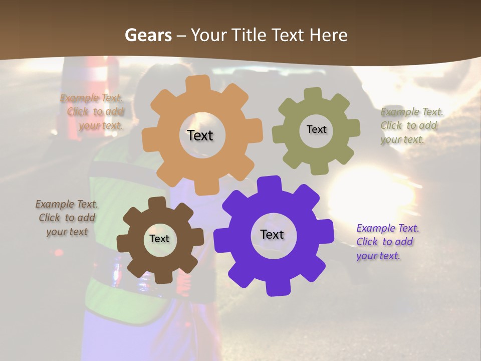 A Traffic Officer Directing Traffic On A Busy Road PowerPoint Template