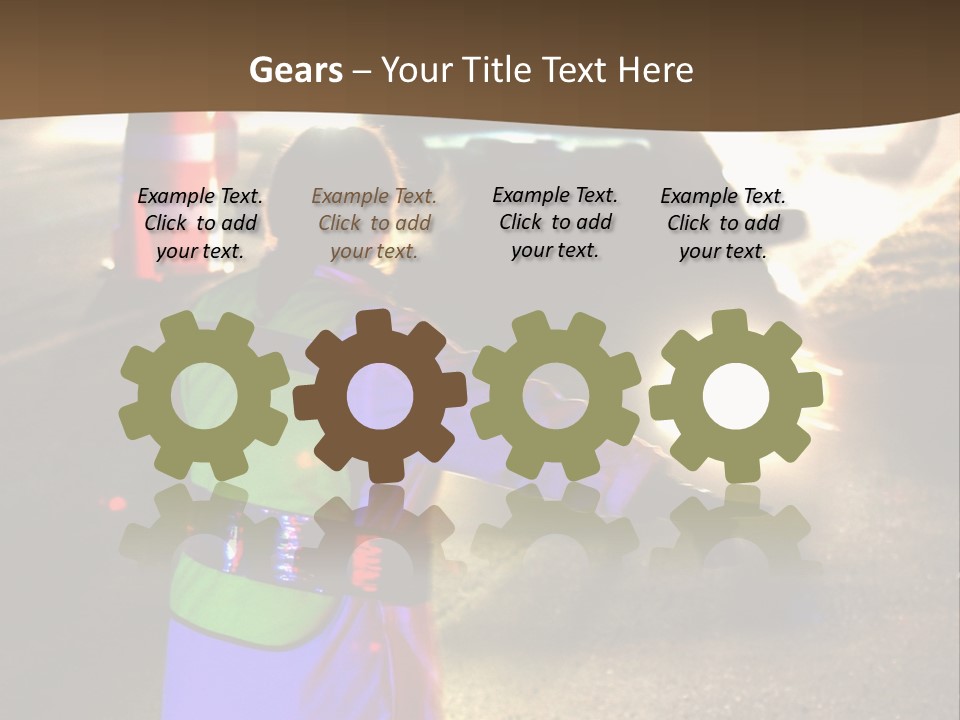 A Traffic Officer Directing Traffic On A Busy Road PowerPoint Template