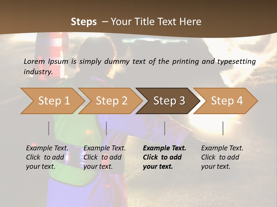 A Traffic Officer Directing Traffic On A Busy Road PowerPoint Template