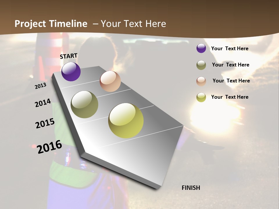 A Traffic Officer Directing Traffic On A Busy Road PowerPoint Template
