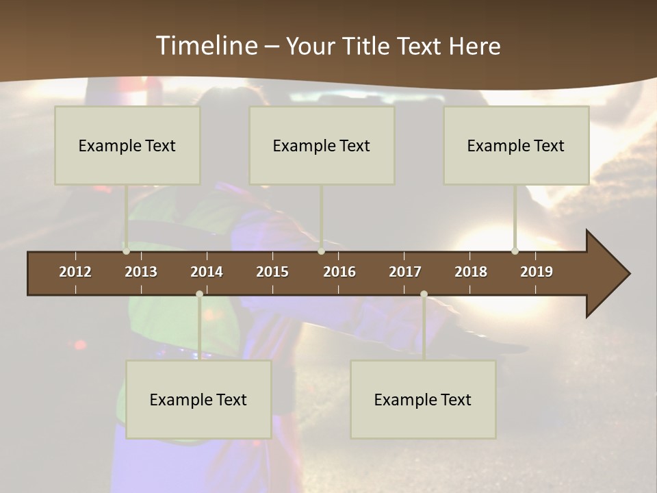 A Traffic Officer Directing Traffic On A Busy Road PowerPoint Template