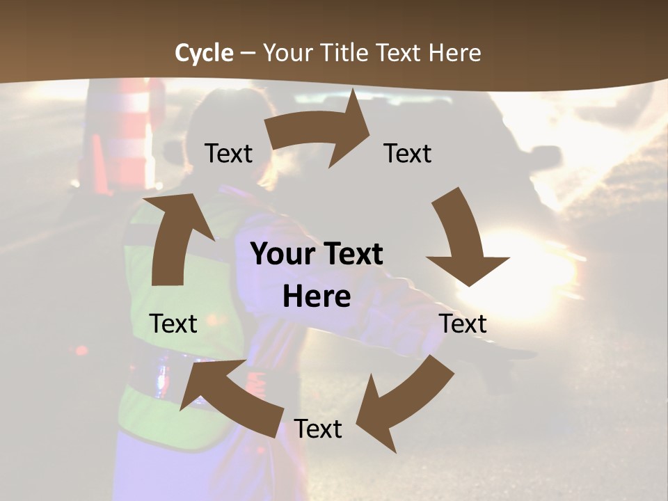 A Traffic Officer Directing Traffic On A Busy Road PowerPoint Template