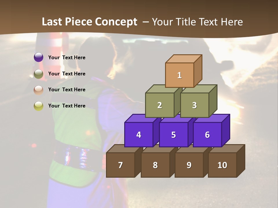 A Traffic Officer Directing Traffic On A Busy Road PowerPoint Template