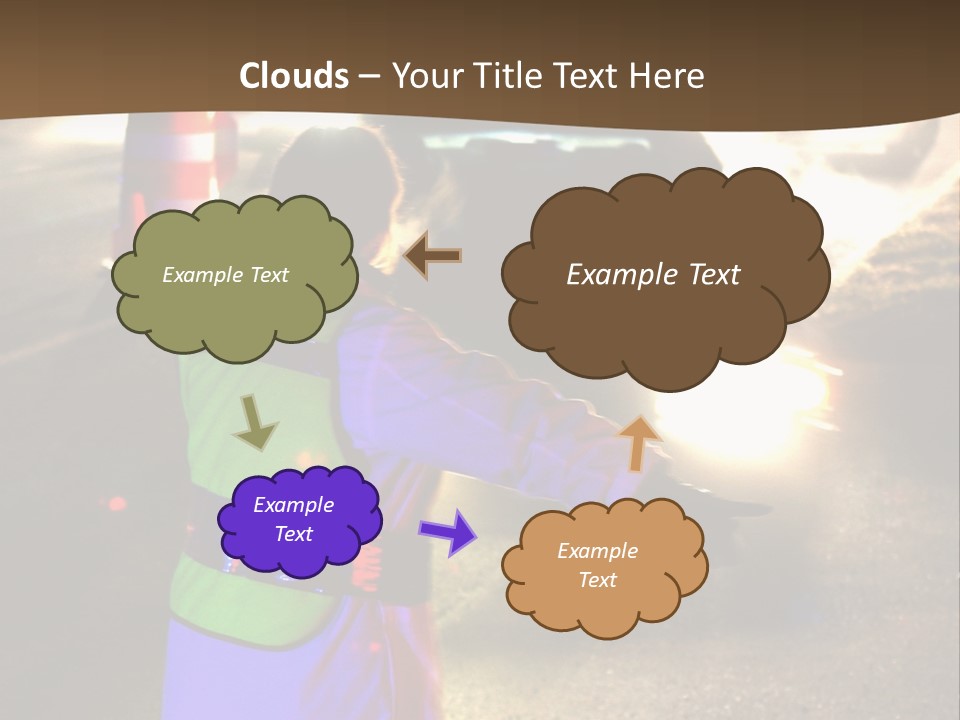 A Traffic Officer Directing Traffic On A Busy Road PowerPoint Template