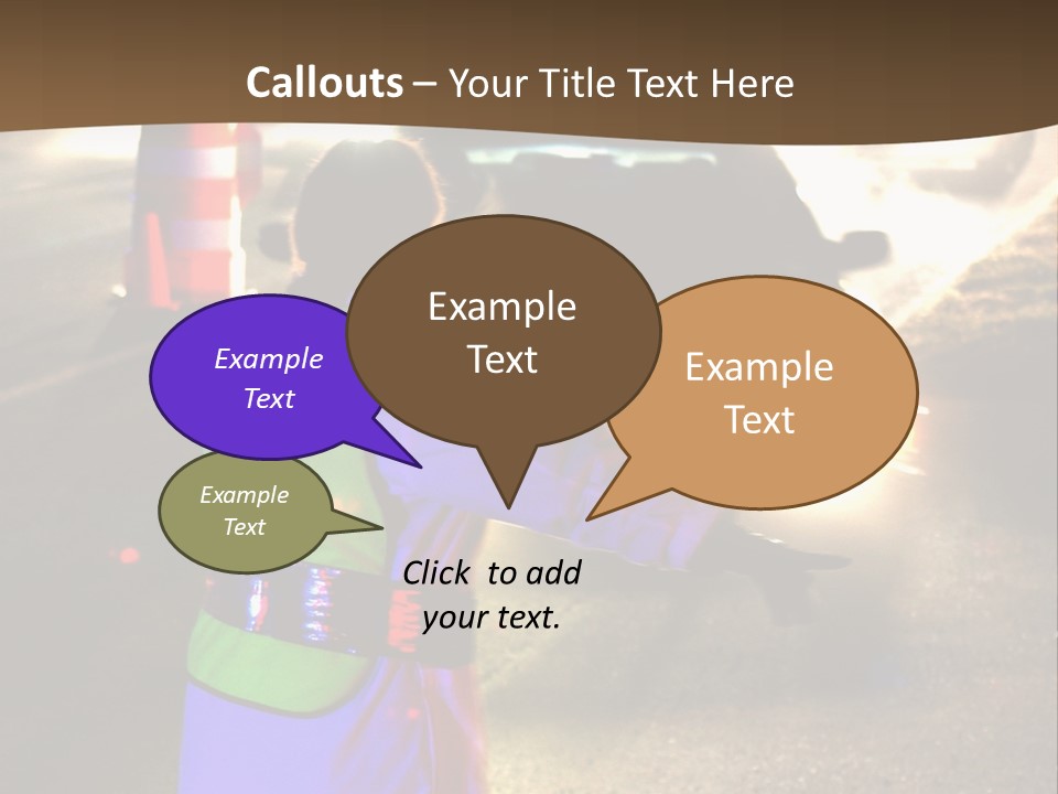 A Traffic Officer Directing Traffic On A Busy Road PowerPoint Template