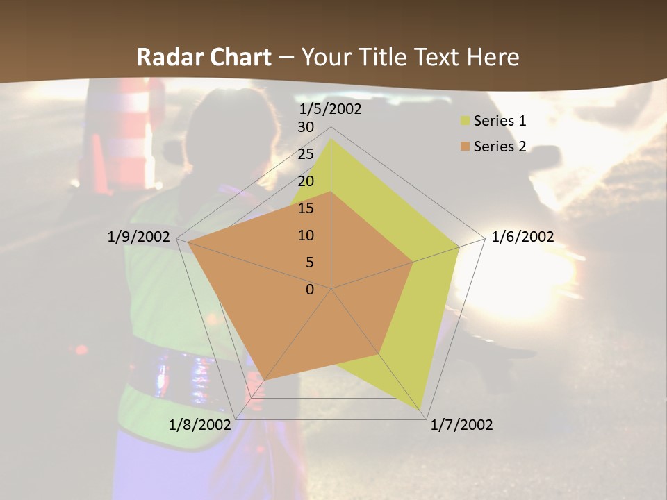 A Traffic Officer Directing Traffic On A Busy Road PowerPoint Template