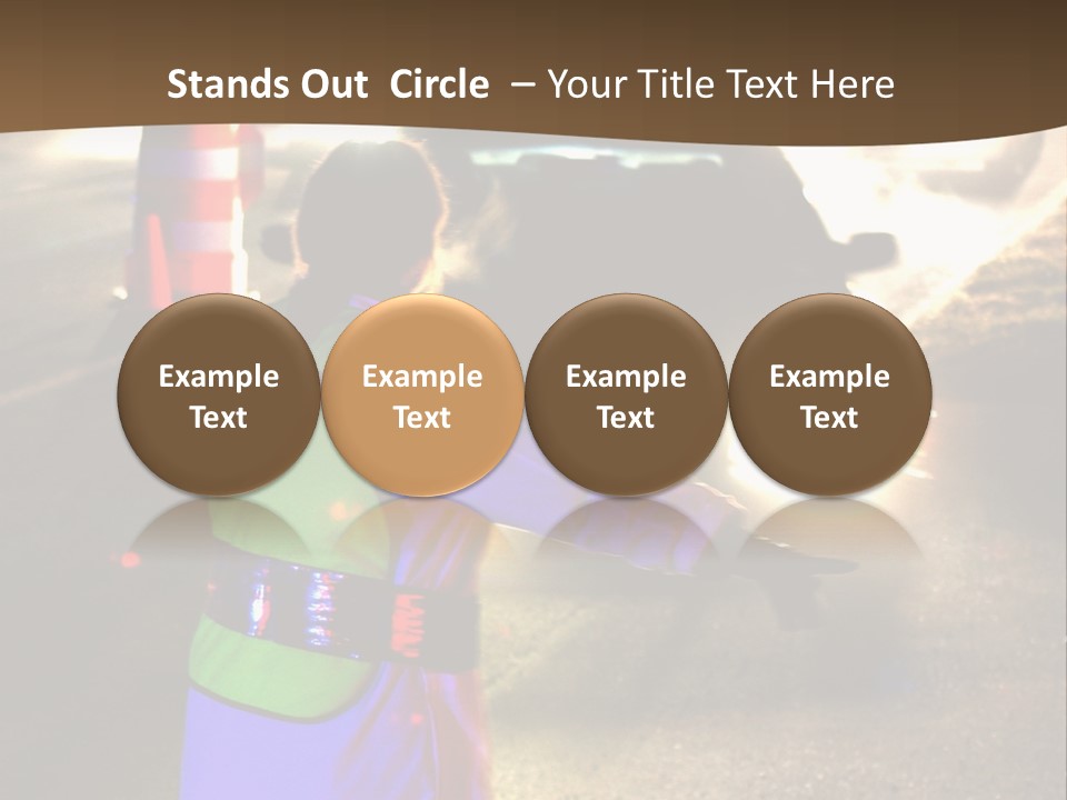 A Traffic Officer Directing Traffic On A Busy Road PowerPoint Template