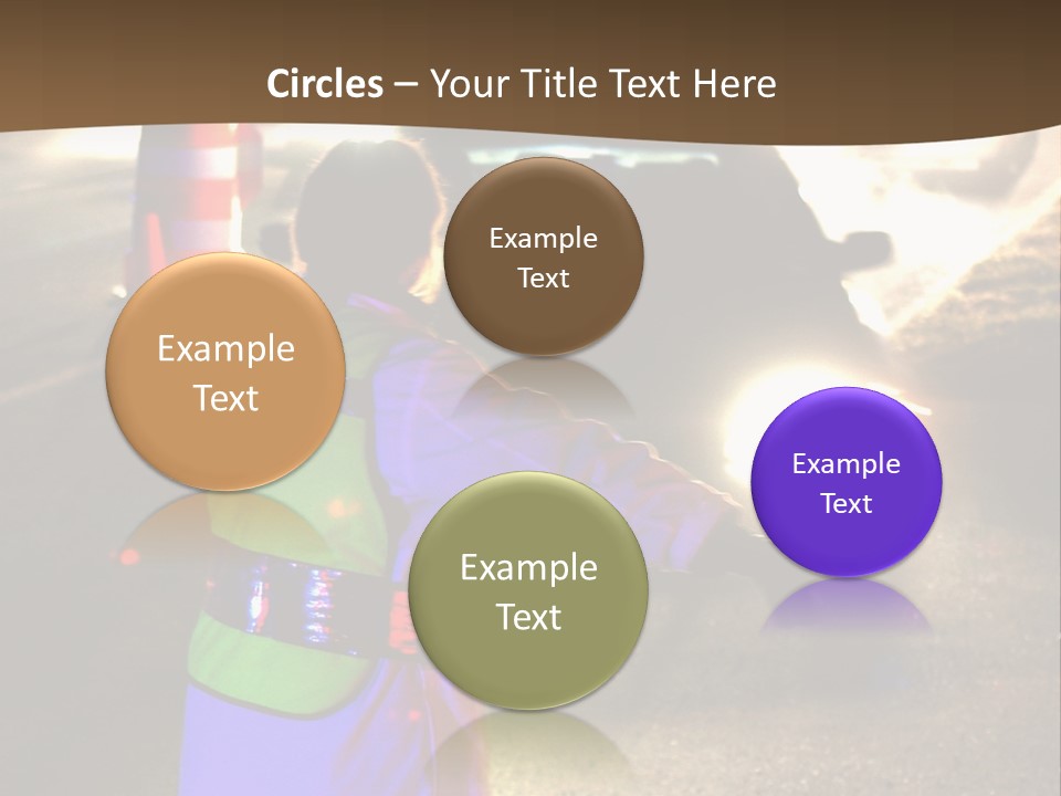 A Traffic Officer Directing Traffic On A Busy Road PowerPoint Template