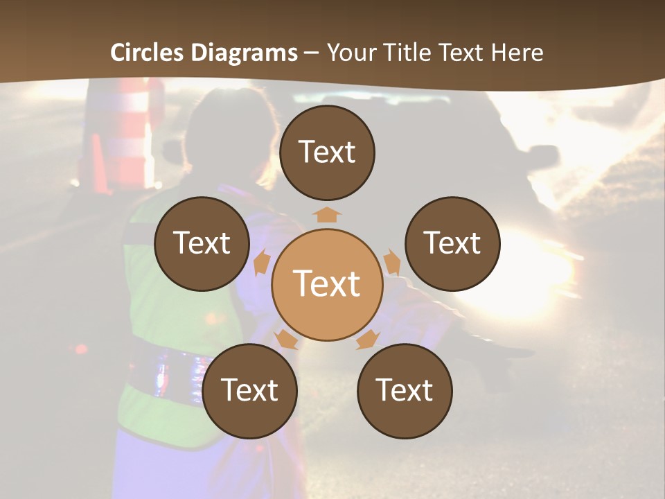 A Traffic Officer Directing Traffic On A Busy Road PowerPoint Template