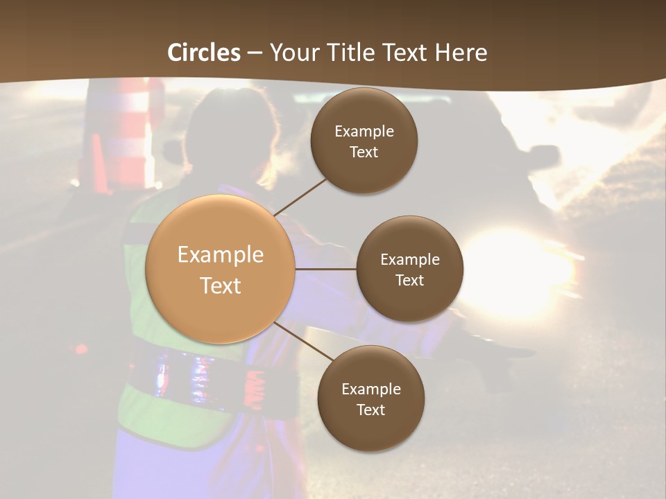 A Traffic Officer Directing Traffic On A Busy Road PowerPoint Template