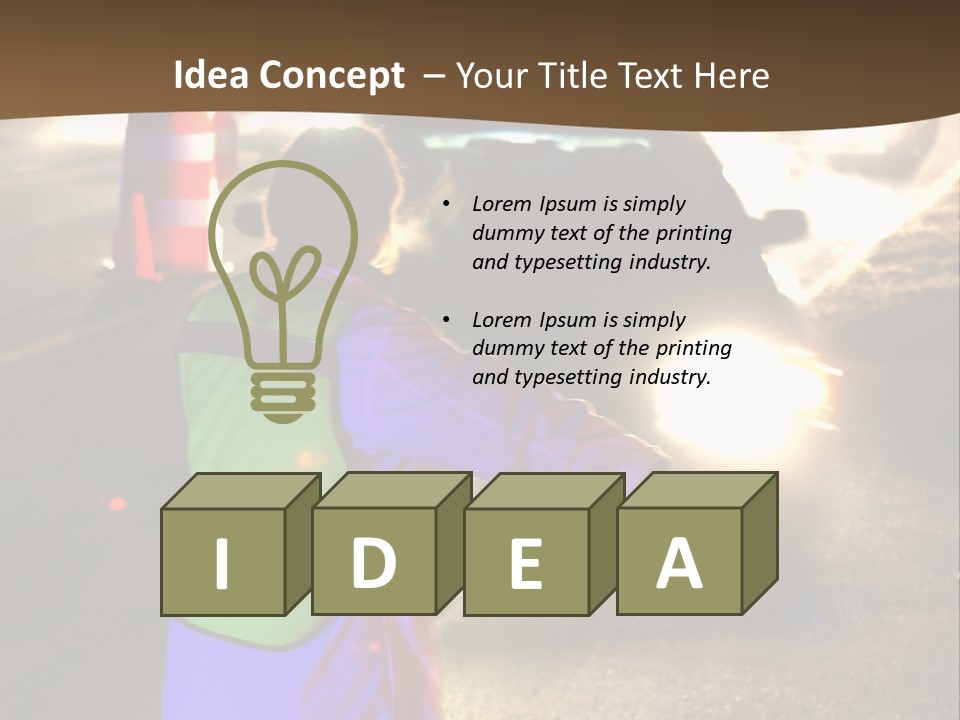 A Traffic Officer Directing Traffic On A Busy Road PowerPoint Template