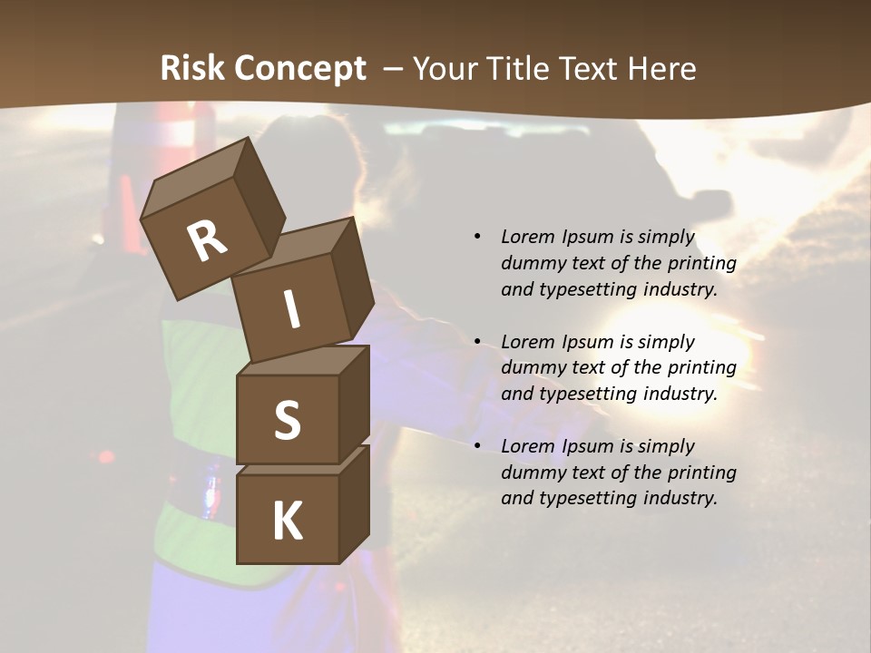 A Traffic Officer Directing Traffic On A Busy Road PowerPoint Template