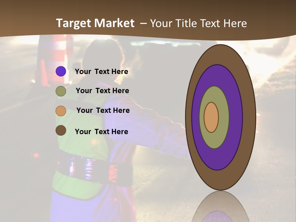 A Traffic Officer Directing Traffic On A Busy Road PowerPoint Template