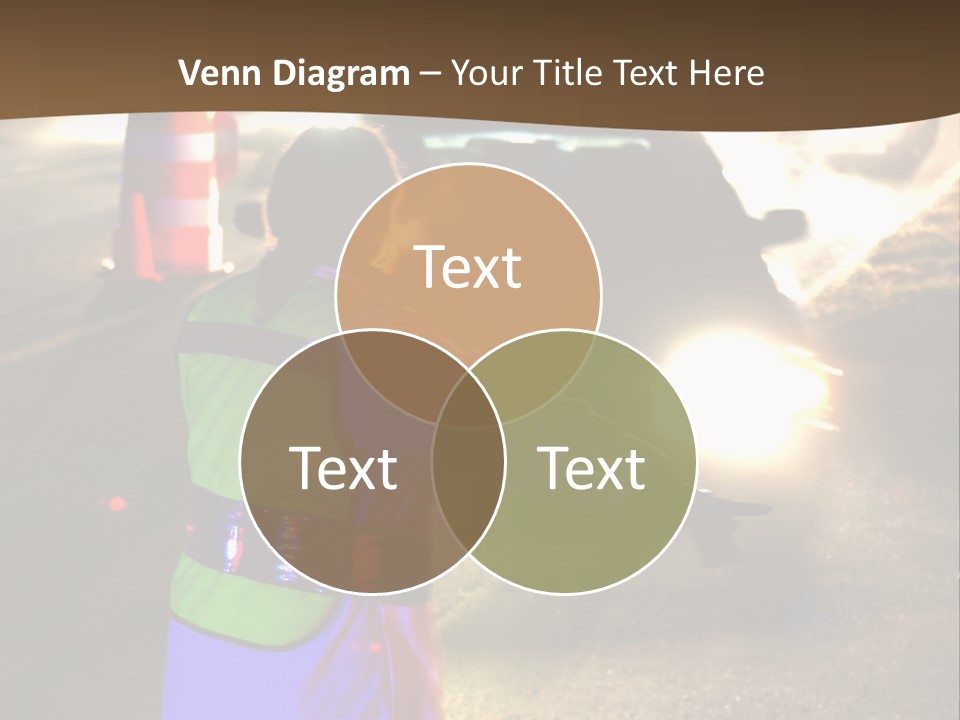 A Traffic Officer Directing Traffic On A Busy Road PowerPoint Template