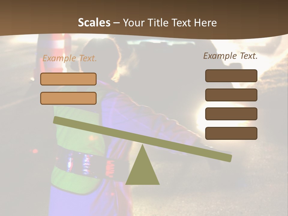 A Traffic Officer Directing Traffic On A Busy Road PowerPoint Template