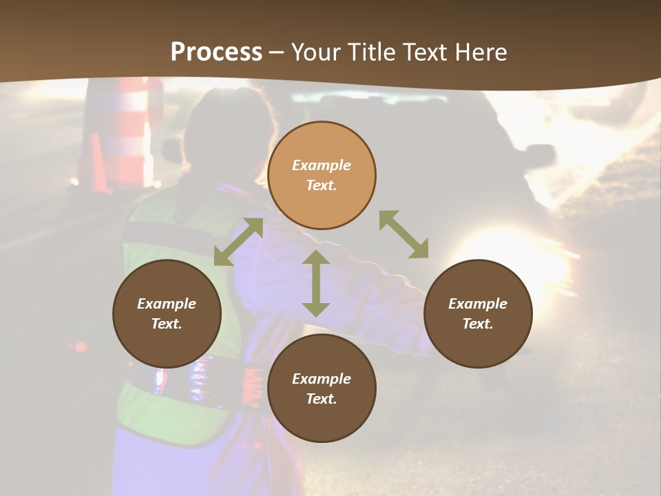 A Traffic Officer Directing Traffic On A Busy Road PowerPoint Template