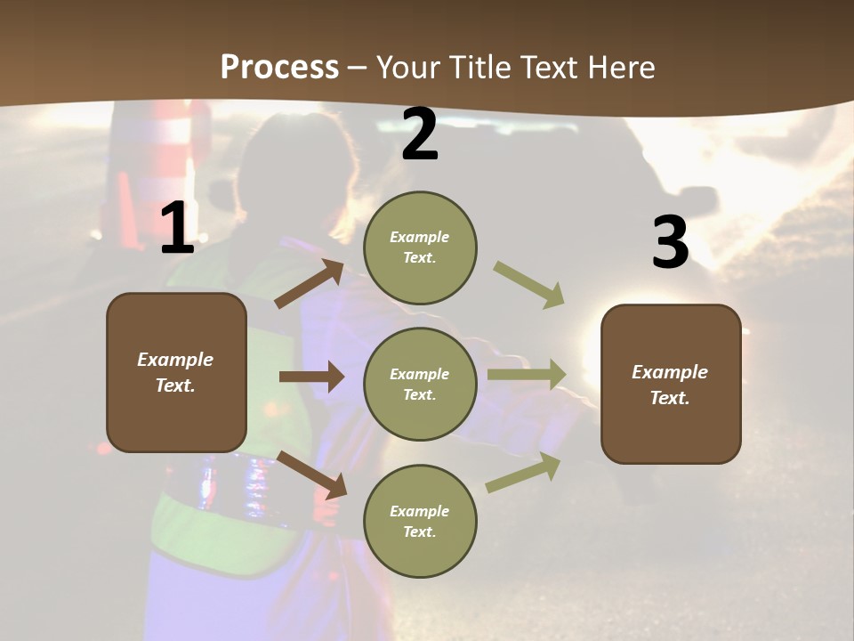 A Traffic Officer Directing Traffic On A Busy Road PowerPoint Template