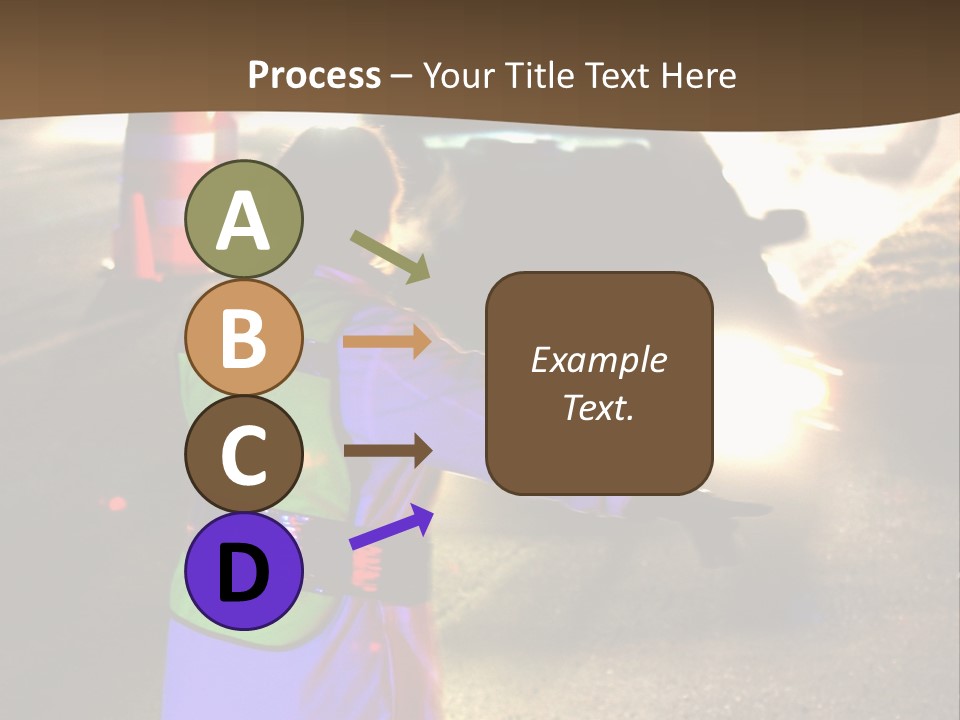 A Traffic Officer Directing Traffic On A Busy Road PowerPoint Template