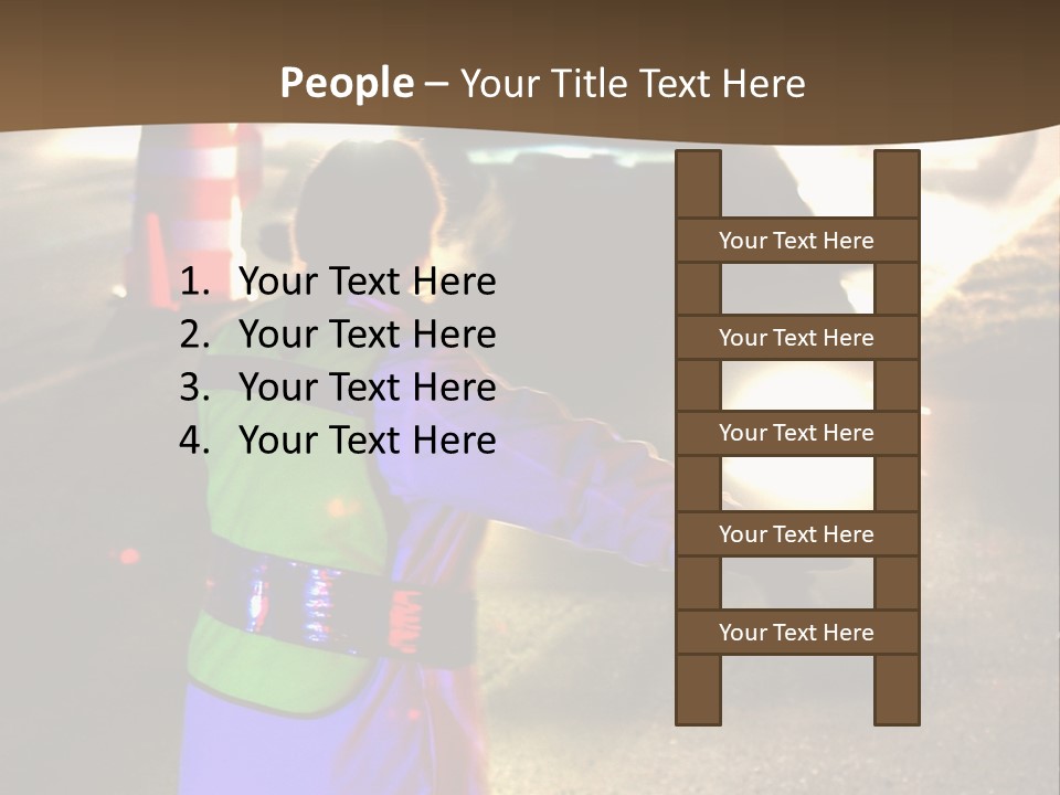 A Traffic Officer Directing Traffic On A Busy Road PowerPoint Template