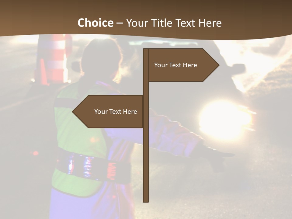 A Traffic Officer Directing Traffic On A Busy Road PowerPoint Template